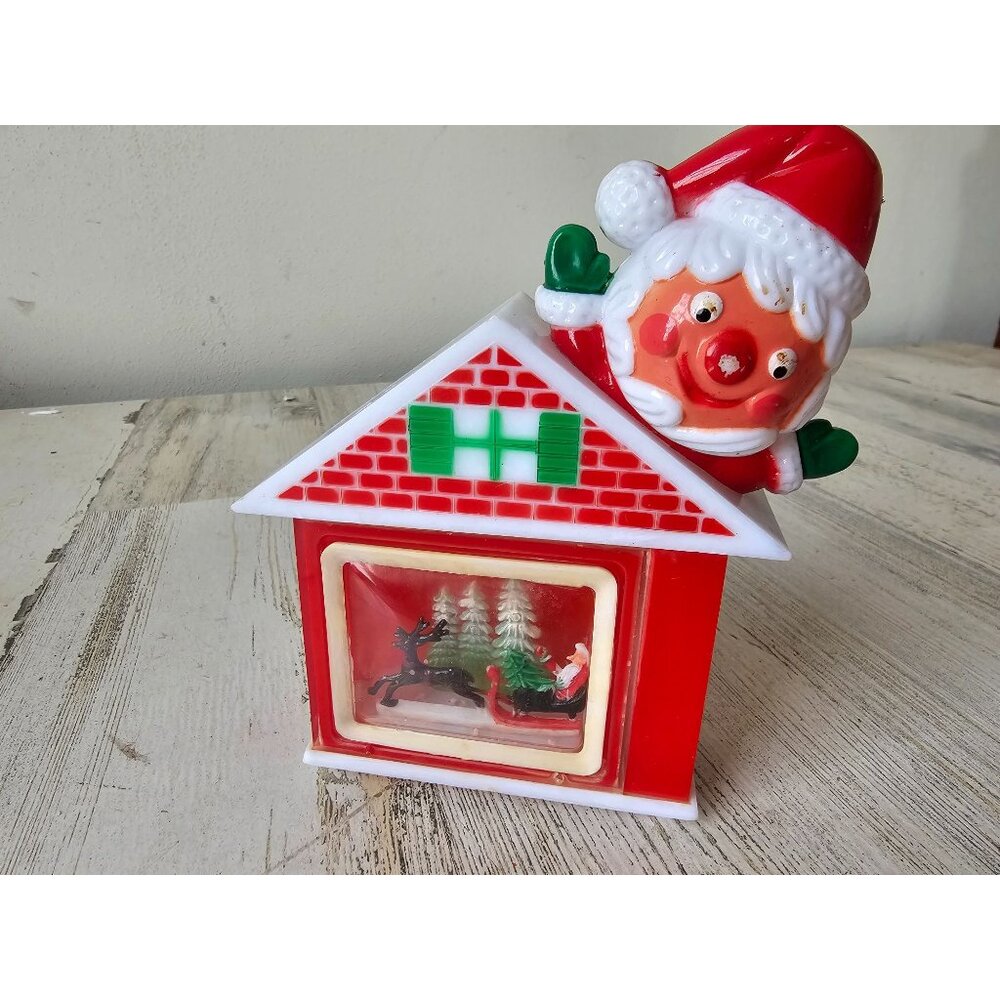 Vintage Kurt Adler Santa‎ TV diagrams sleigh plastic mini decor unique